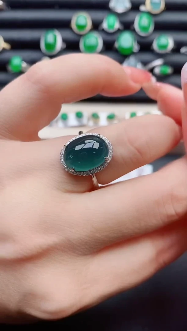 【闪购商品】翡翠戒指银S925镶嵌321312