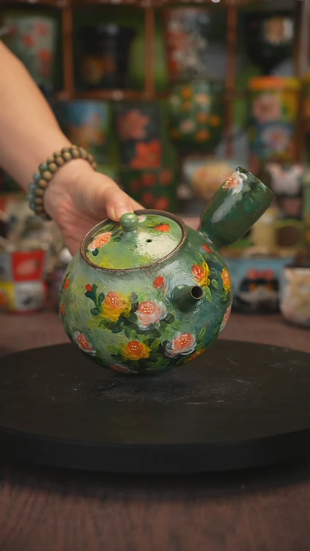 紫砂油画手绘釉下彩