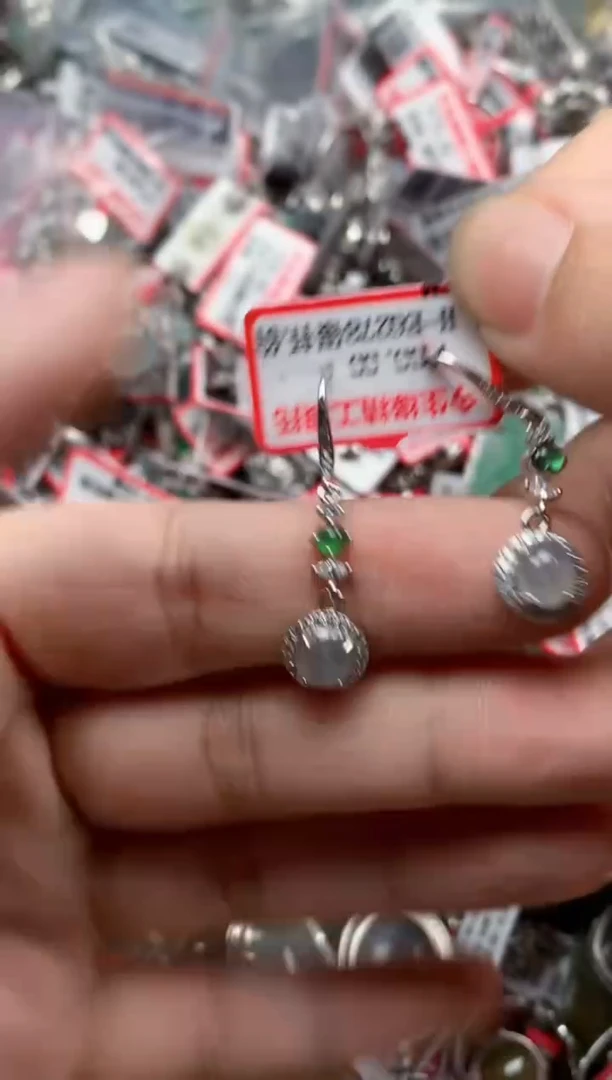 银S925镶嵌戒指翡翠天然A货缅甸翡翠