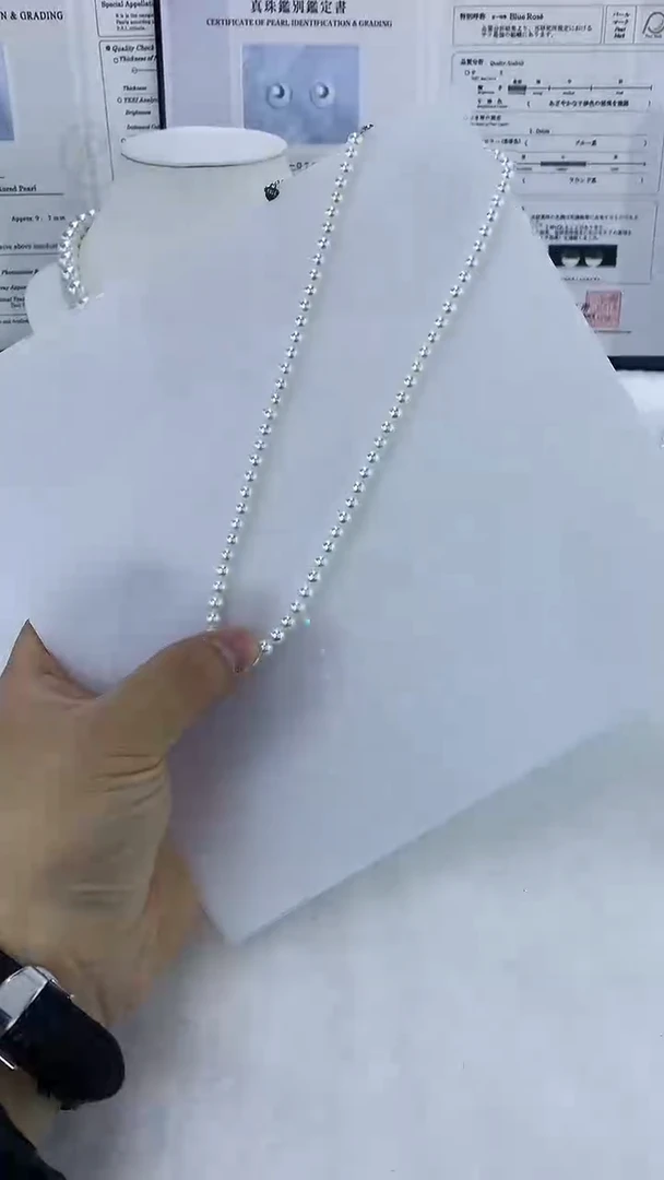 银S925镶嵌AQ淡水珍珠珍珠项链@@YBQ547