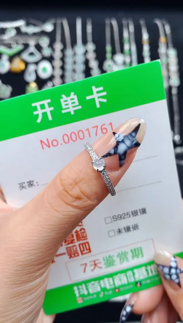 银S925镶嵌戒指翡翠1761