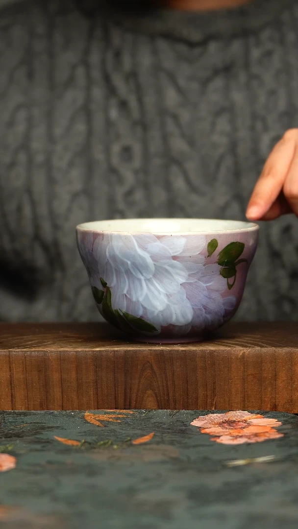 杯釉下彩手工手绘同款陶器