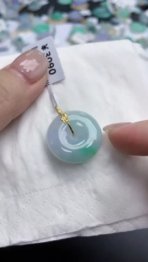 【闪购商品】翡翠颈饰18K金镶嵌天然缅甸翡翠A货