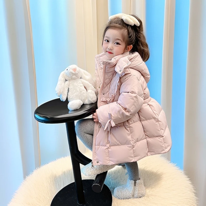冬季儿童羽绒服2025新款洋气中长款棉袄宝宝冬装棉衣女童棉服外