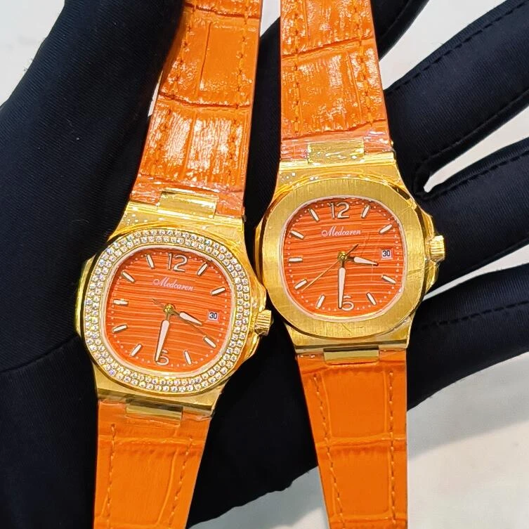 梅地卡伦-橙色盘女士腕表（石英机芯0.1克）