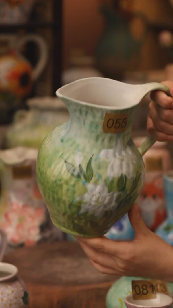 陶瓷055景德镇设计师手作花器摆件侘寂风