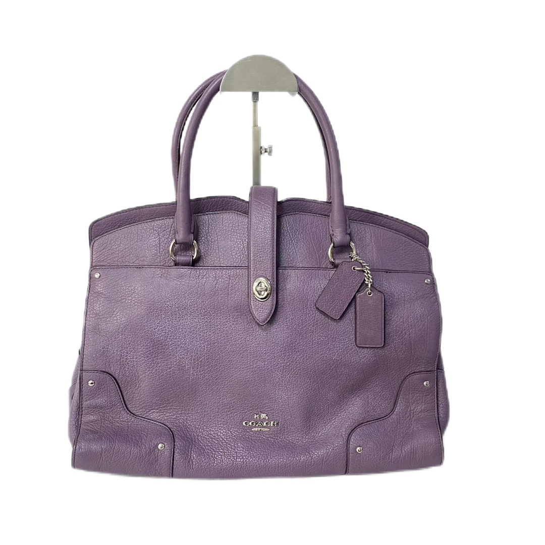 95新 COACH/蔻驰 紫色全皮单肩手提包 SH-3836-A