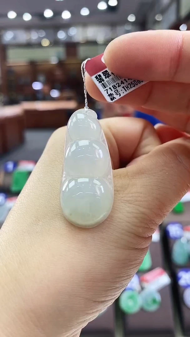 翡翠未镶嵌颈饰福豆