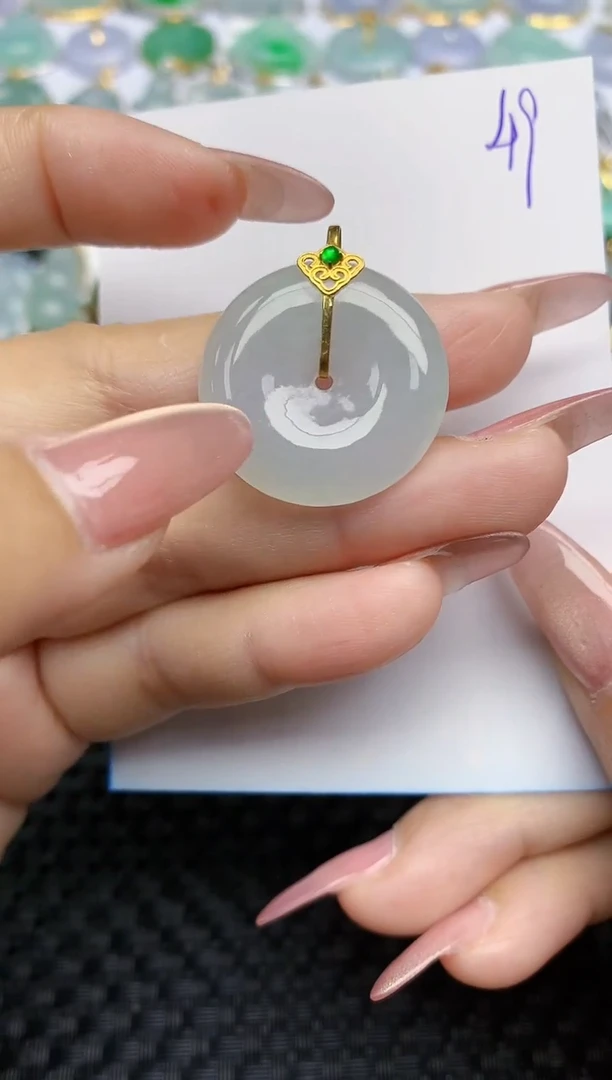 【闪购商品】翡翠颈饰18K金镶嵌天然A货翡翠 49