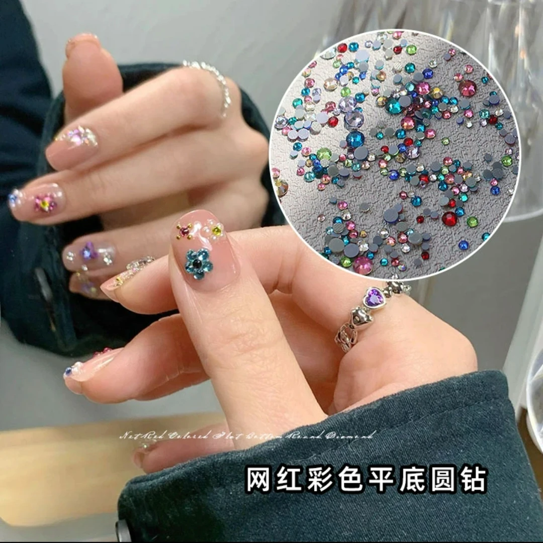 【马上制造局】彩色网格烫底平底大王扇超闪小钻大小混装彩色小圆钻