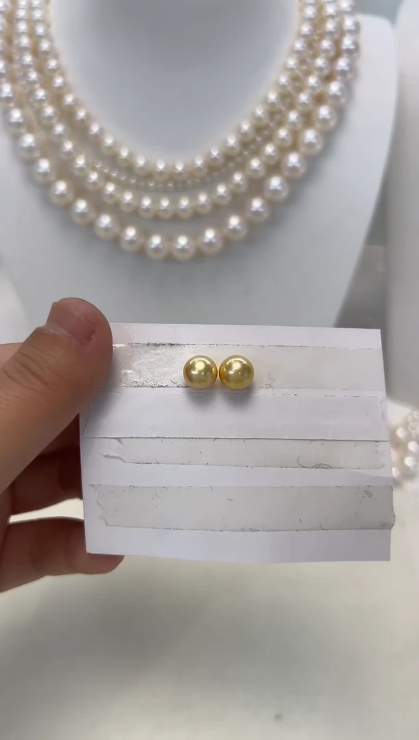 【闪购商品】海水珍珠耳饰18K金镶嵌7.5-8MM