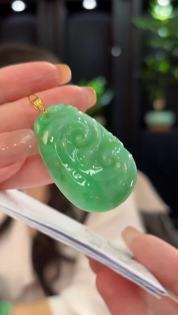 吊坠(不含链)18K金镶嵌翡翠 缅甸A货/支持复检/一件