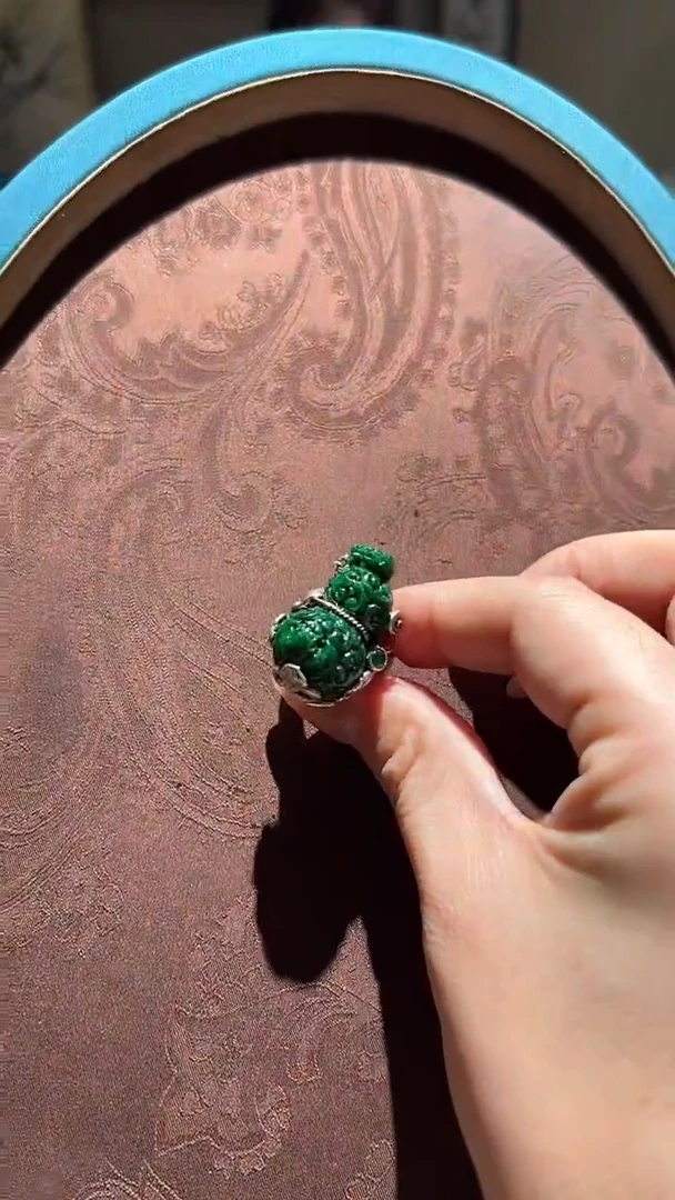 【闪购商品】翡翠戒指银S925镶嵌红翡绿翠 26号