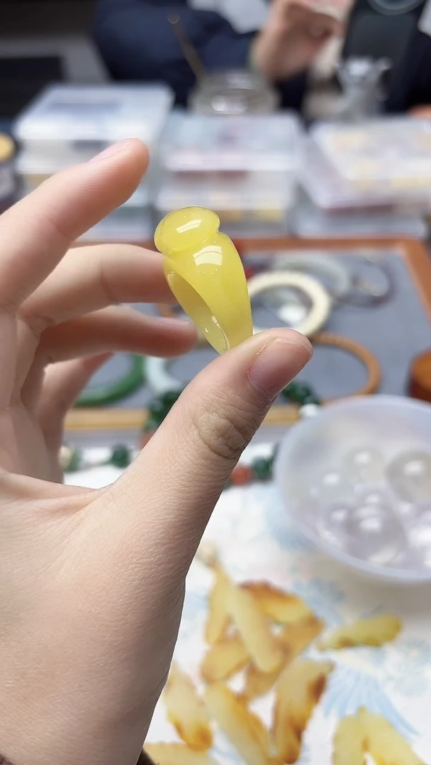 未镶嵌蜜蜡戒指蜜蜡指环15#SAF
