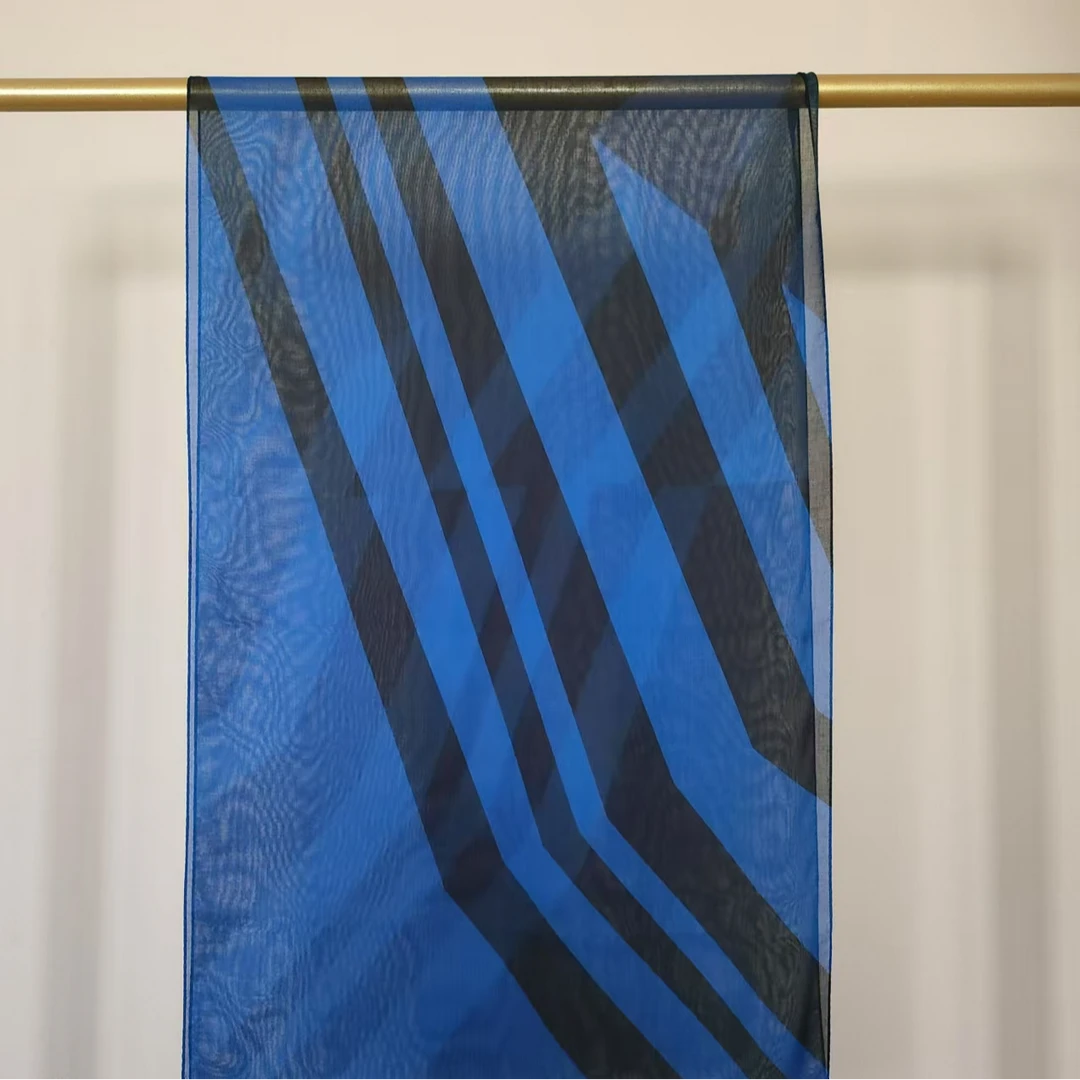 日订单 53*185CM蓝黑色长方休闲女士围巾时尚百搭