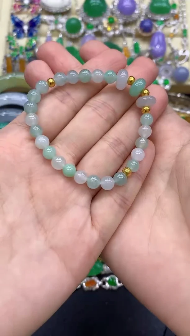 足金镶嵌手链翡翠105-中国好珍宝