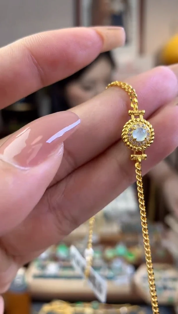 翡翠银S925镶嵌吊坠(不含链)手链