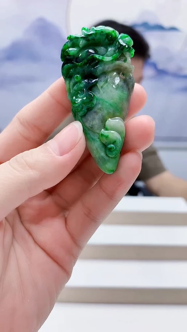 未镶嵌定制翡翠4917lr-毛货挂件48