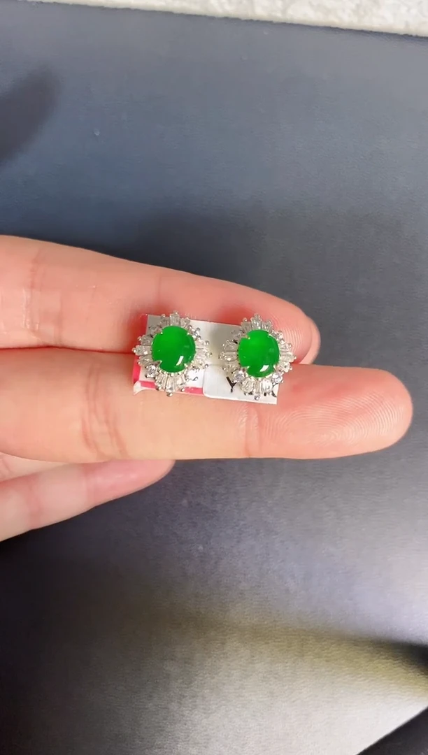 银S925镶嵌戒指翡翠天然