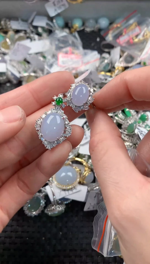 银S925镶嵌戒指翡翠333   1