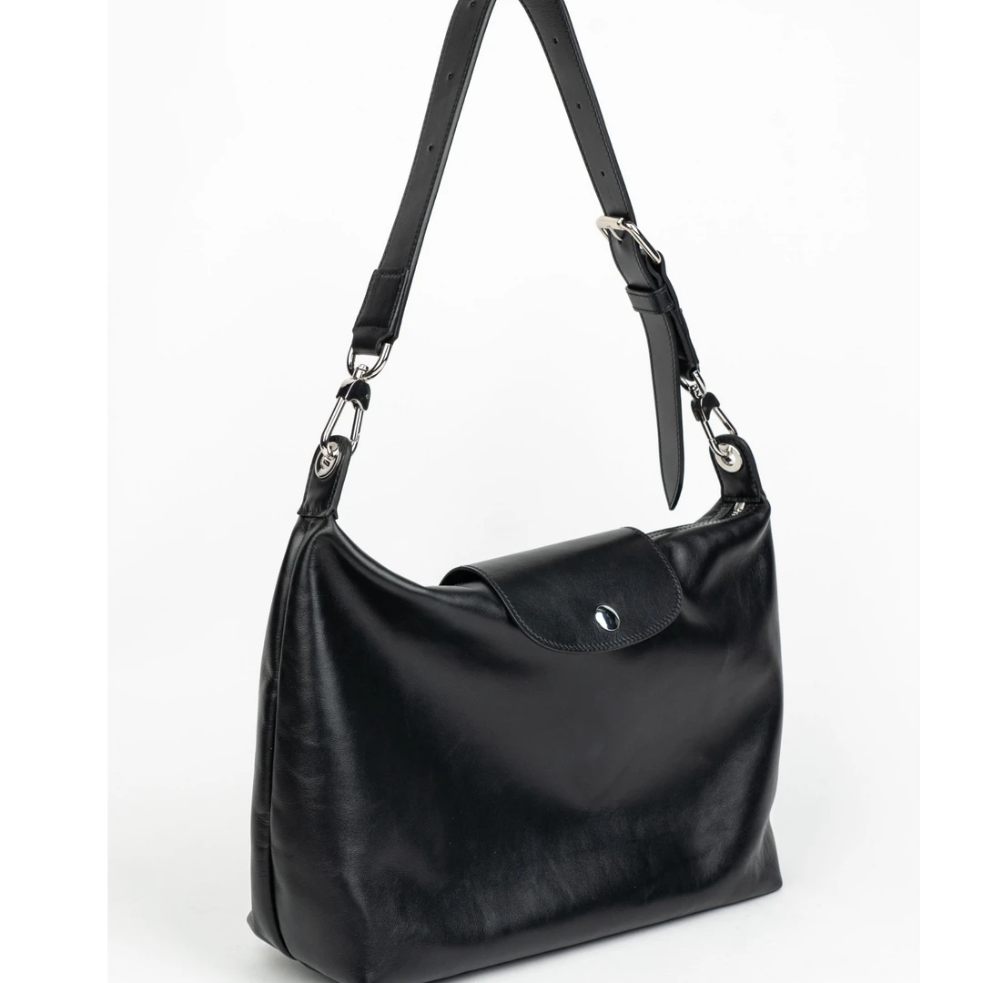 椿山丨【LX hobo】 牛皮 内里布 APM手提按扣拉链单肩斜跨包时尚