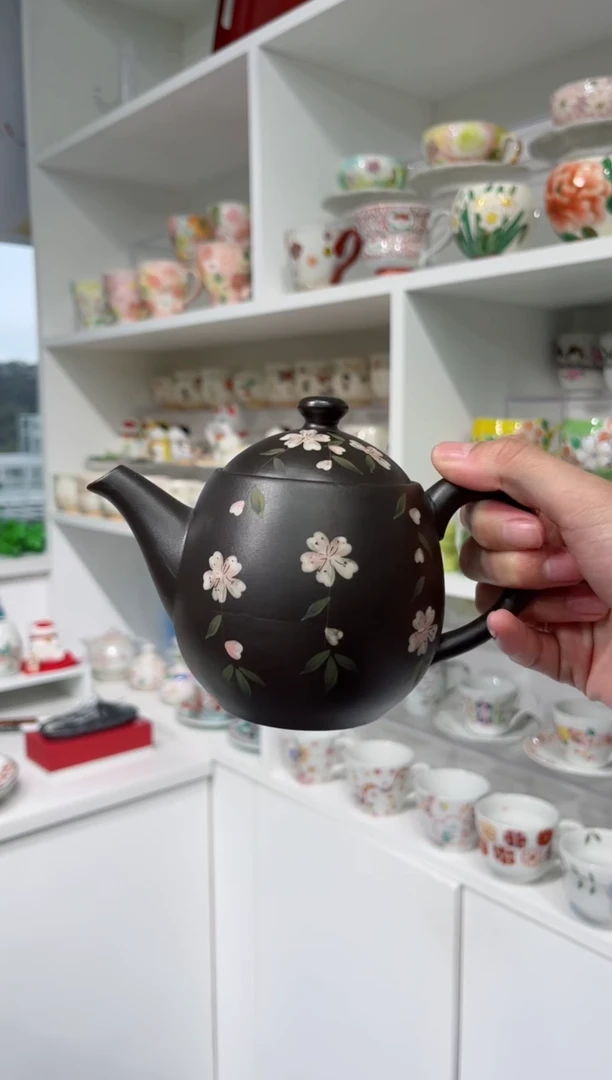 【闪购商品】瓷片富仙作垂樱泡茶壶