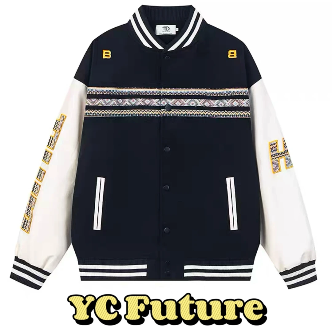 YC-bk正品民族风设计感潮牌棒球服情侣夹克宽松外套秋冬