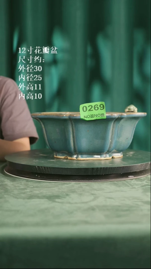 常*静0269   12寸花瓣盆  暇盆