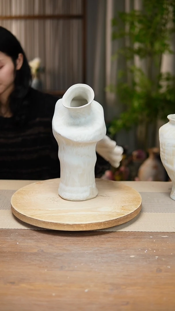 【闪购商品】陶瓷花器陶瓷花瓶手捏瓶001瑕疵