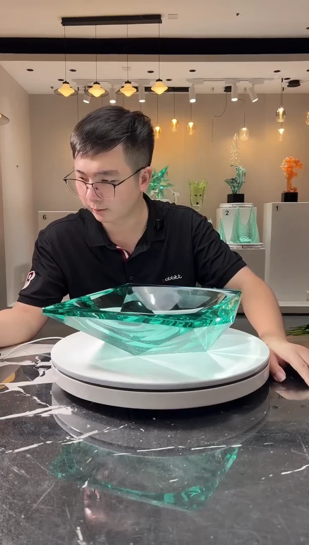 摆件巴比特美学 冰绿色方形冰湖