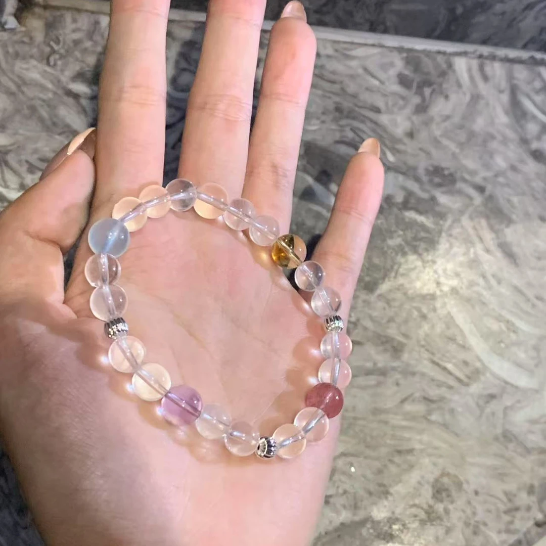 【索索水晶-极光调色盘】38号黄水晶蓝水晶白水晶紫水晶