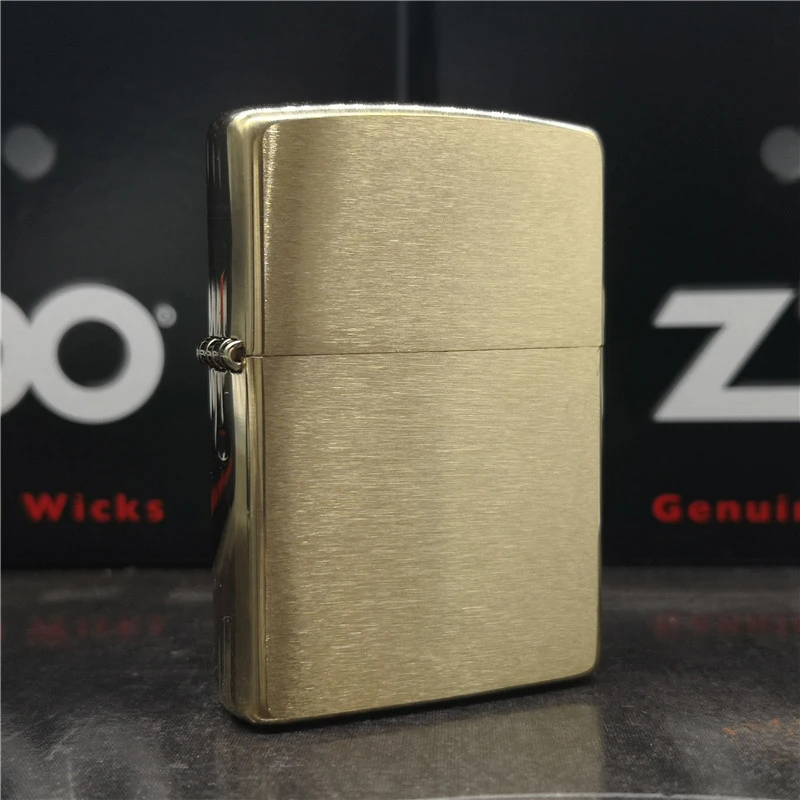 ZIPPO打火机美版原版常规黄铜拉丝光板MBJ1