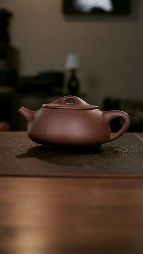 茶壶紫砂R**水满瓢老紫泥半手工