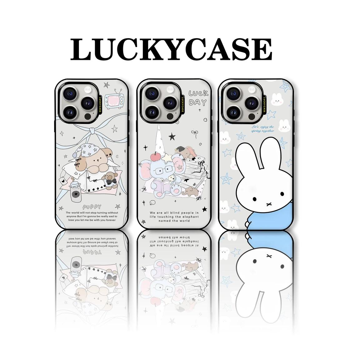 Lucky Case 原创〖读书蓝小象〗适用苹果iPhone13-16Promax个性防摔