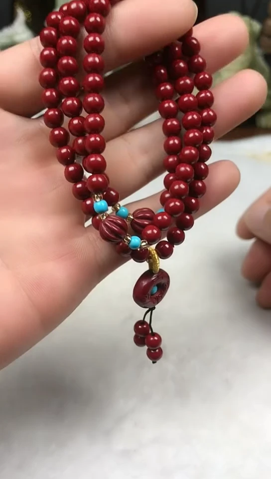 天然辰砂紫金砂手串