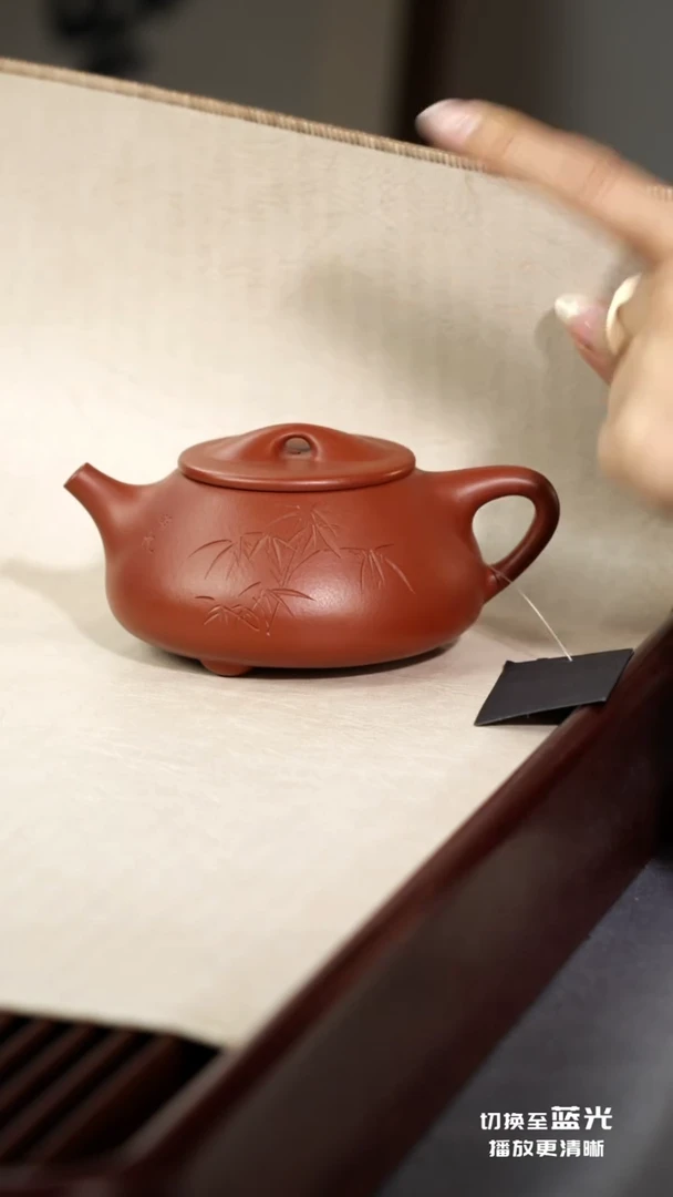 茶壶紫砂男***强景舟石瓢-朱泥-255cc