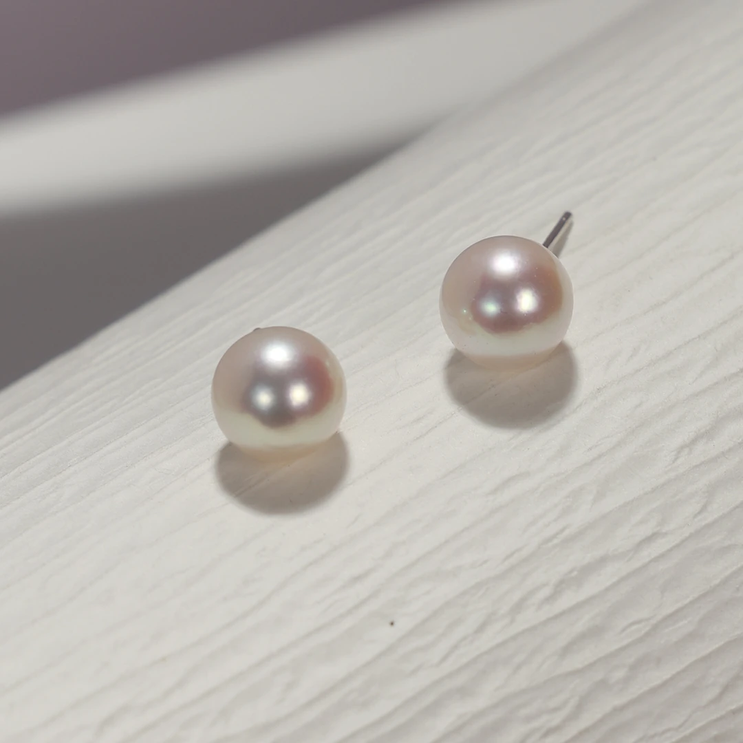 【LNDI】海水akoya珍珠 S925银针耳钉 8.5-9MM