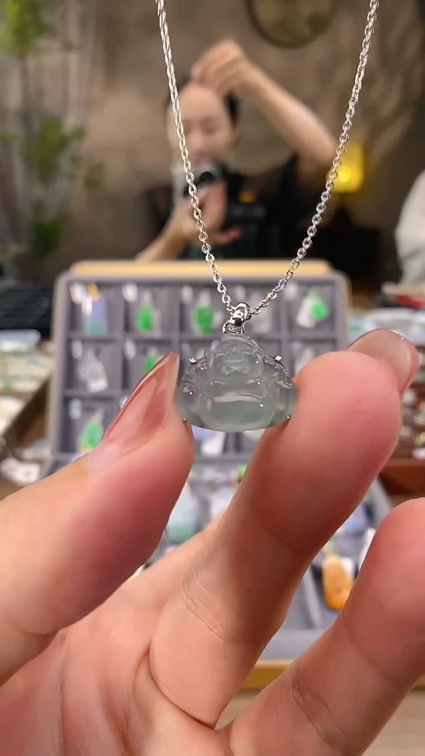 吊坠(赠链)银S925镶嵌翡翠佛公 多样性发其一