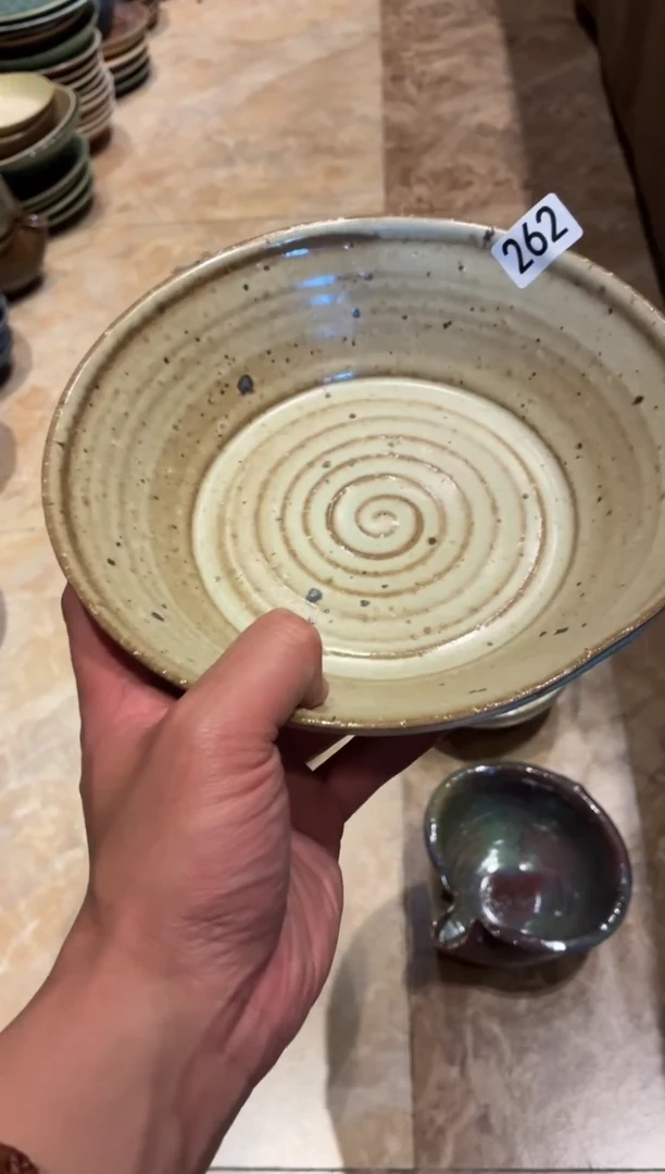 瓷片?262燕麦色深汤盆1个
