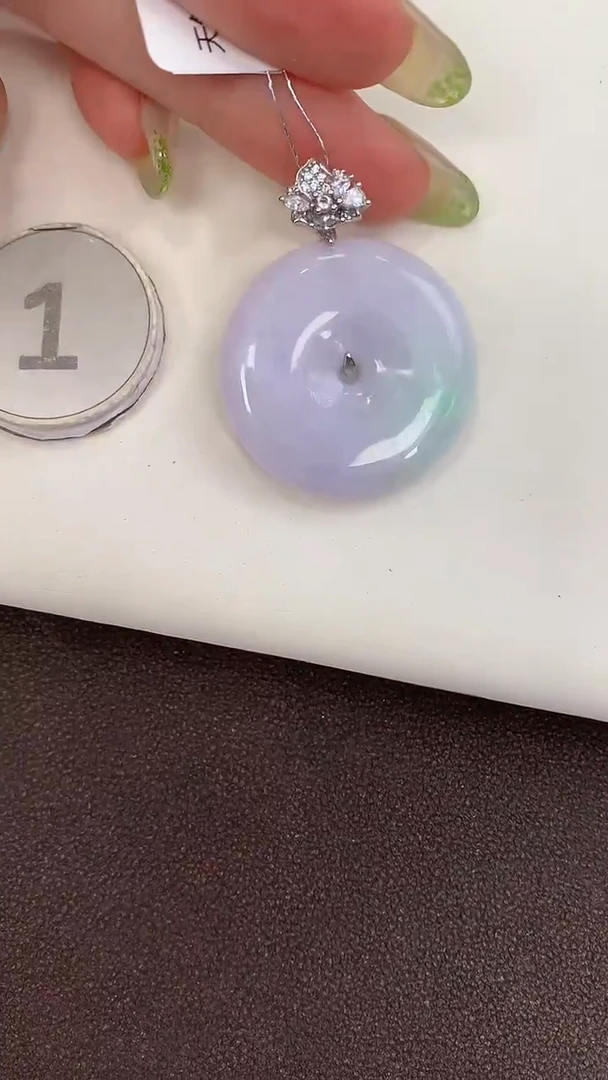 颈饰银S925镶嵌翡翠天然缅甸a货翡翠