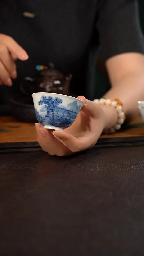 347号HLX陶瓷重工山水三秋杯