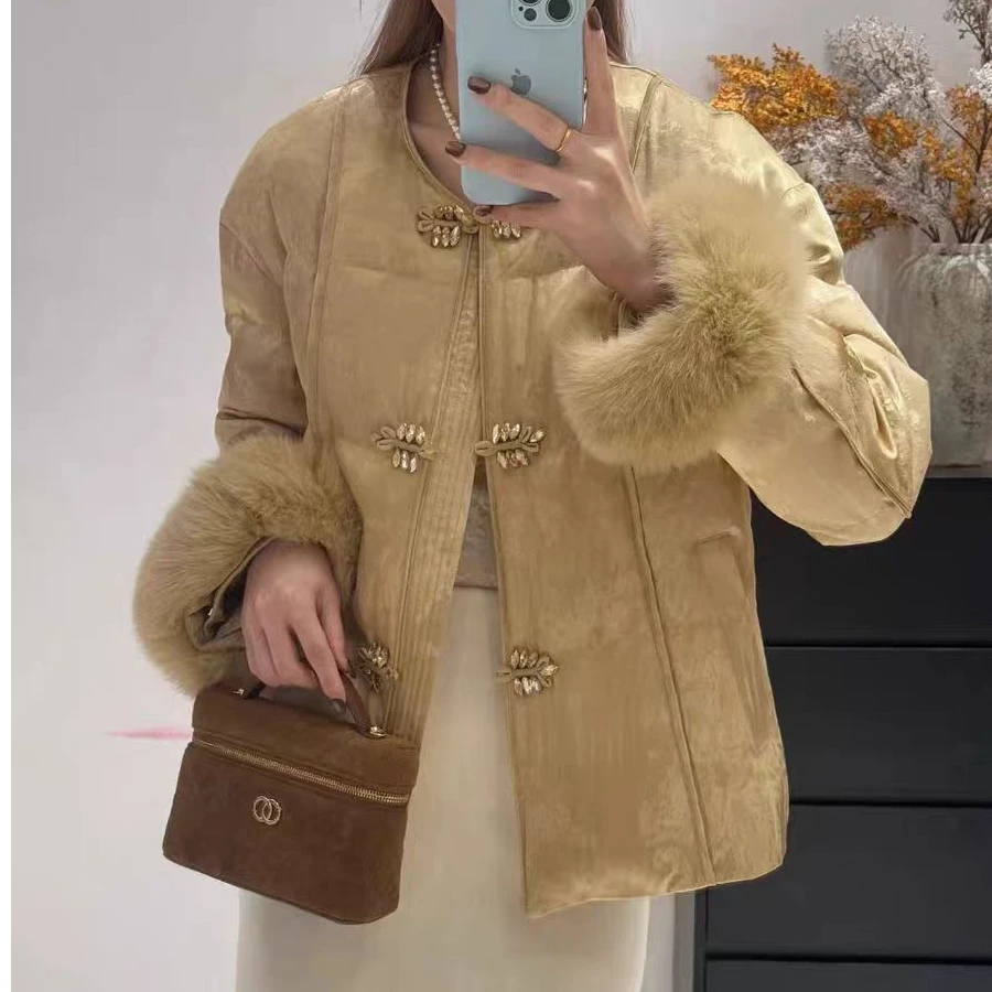 【鹅绒】新中式国风百搭冬季女款羽绒服鹅绒服减龄保暖中国风刺绣