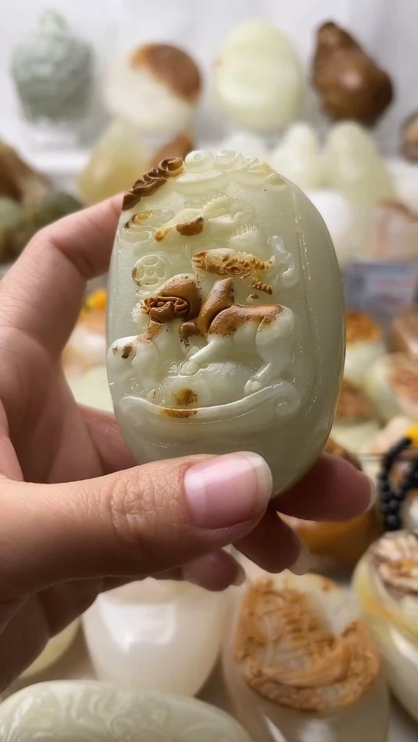 石材古青石棉纹正常不退换三羊开泰