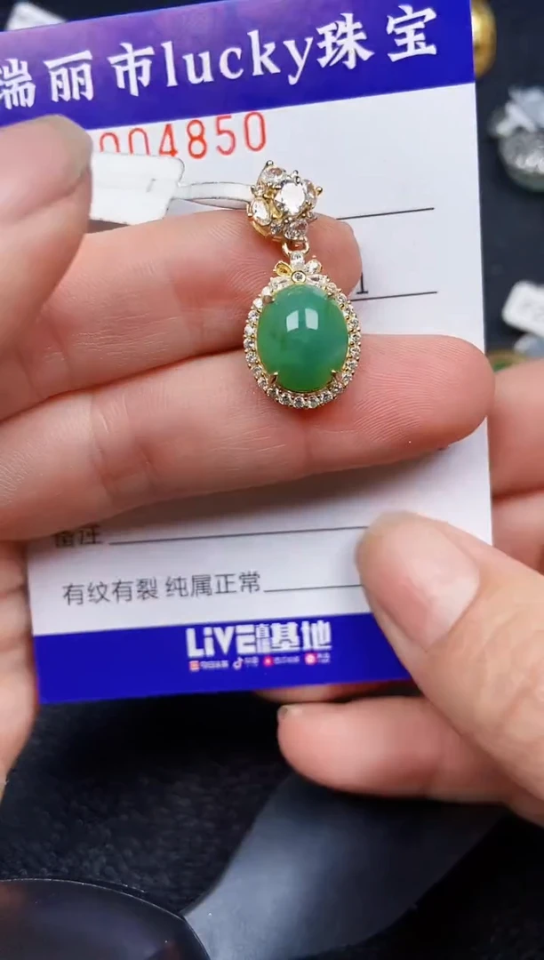 翡翠银S925镶嵌颈饰48520