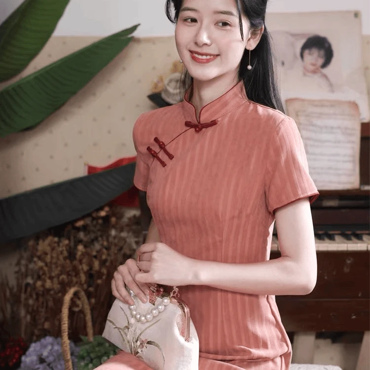 新中式改良旗袍女夏款复古民国风年轻款连衣裙ZB331