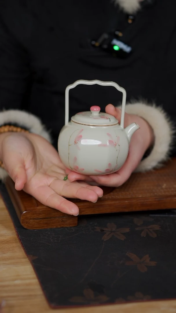 【闪购商品】手绘 蝴蝶兰 提梁壶