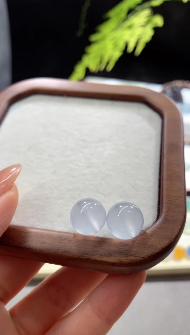 散珠翡翠翡翠散珠一对卡12.4/12.5