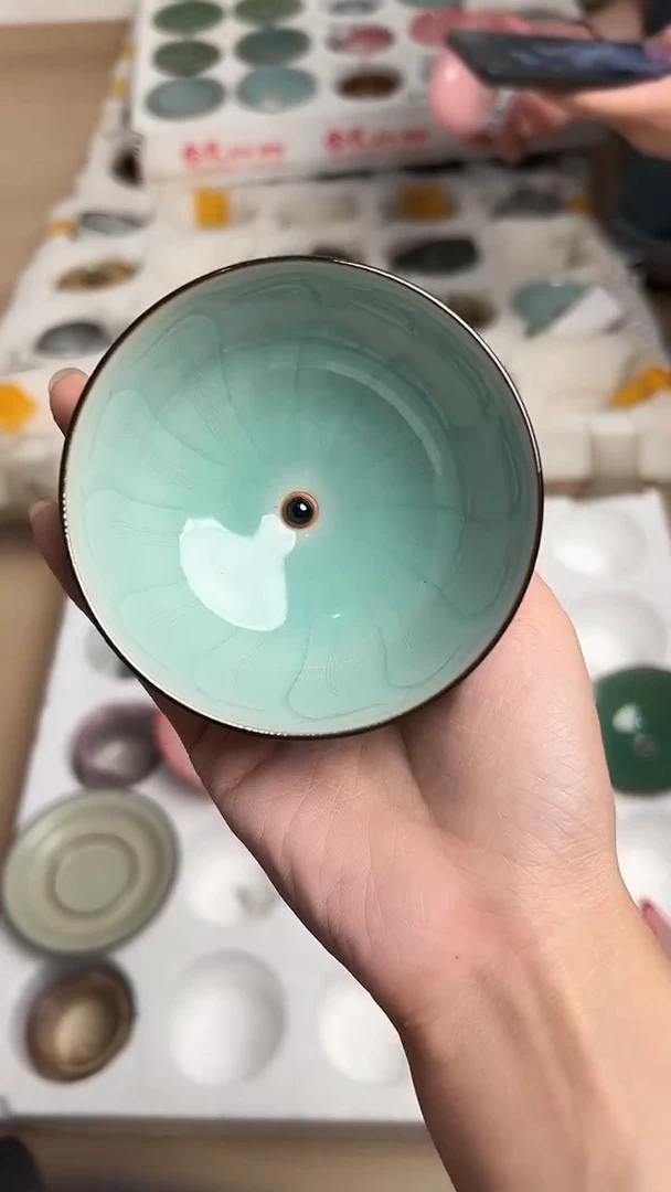 龙泉云间青瓷小米茶器