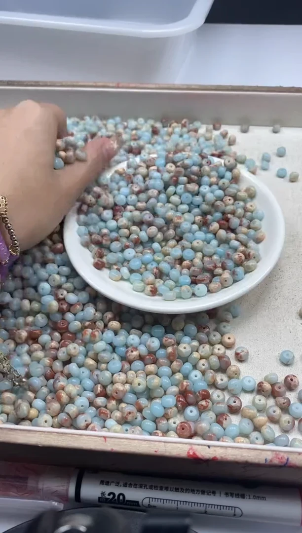 【闪购商品】玛瑙/玉髓颈饰未镶嵌w2191寿山石算盘6*4mm*50颗