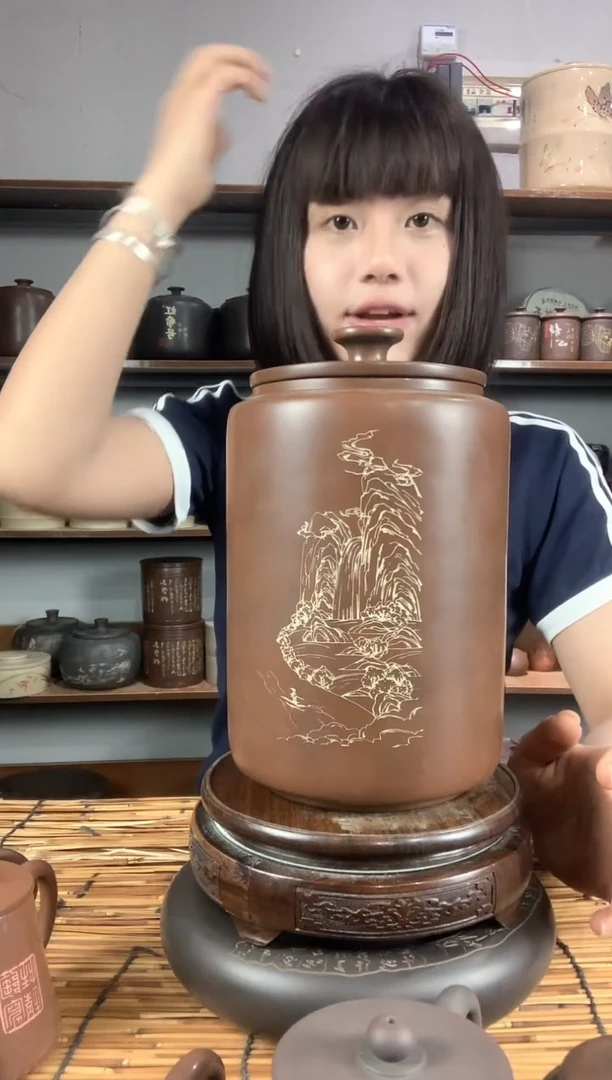 罐云南建水紫陶微瑕手工醒茶罐